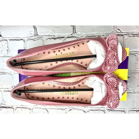 BRAND NEW in Box Libby Edelman L-Flynn Women Sz 8M Patent Pink Snake Shoes - Picture 7 of 9
